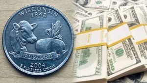 <p>Una hoja extra en el reverso de la moneda de Wisconsin de 2004 ha convertido a esta pieza en una de las más valiosas del coleccionismo moderno.</p>

